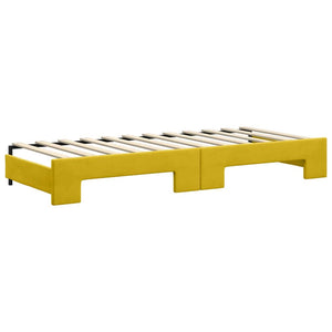 vidaXL Extendable Day Bed with Mattresses Yellow 80x200 cm Velvet