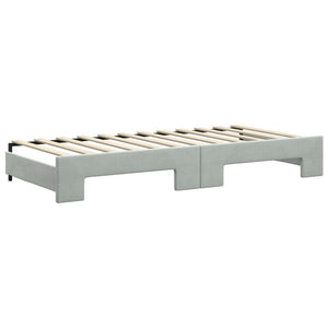 vidaXL Extendable Daybed with Mattresses Light Grey 90x200 cm Velvet