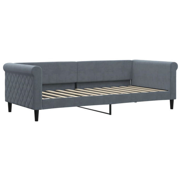 vidaXL Day Bed Extendable with Mattresses Dark Grey 90x200 cm Velvet