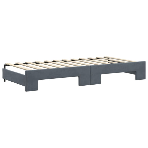 vidaXL Day Bed Extendable with Mattresses Dark Grey 90x200 cm Velvet