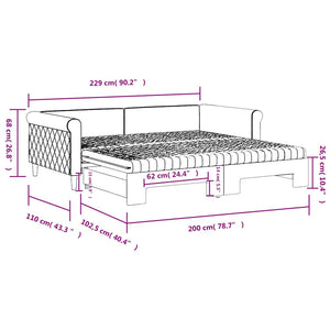 vidaXL Extendable Day Bed with Mattresses Blue 100x200 cm Velvet