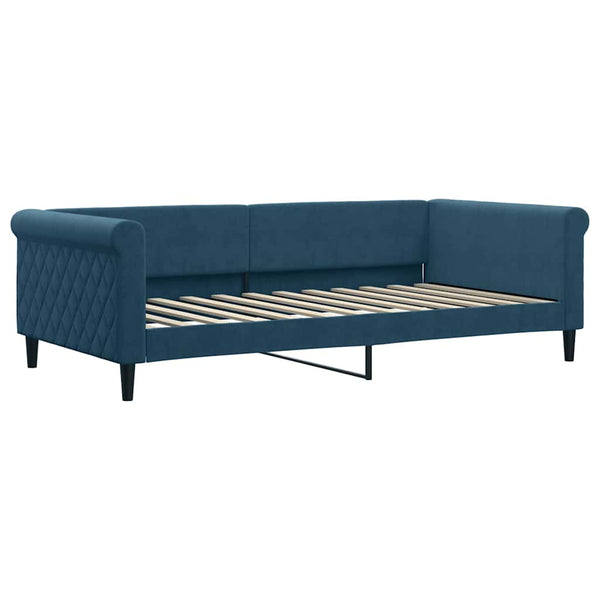 vidaXL Extendable Day Bed with Mattresses Blue 100x200 cm Velvet