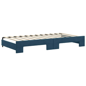 vidaXL Extendable Day Bed with Mattresses Blue 100x200 cm Velvet