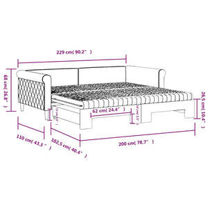 vidaXL Extendable Daybed with Mattresses Yellow 100x200 cm Velvet
