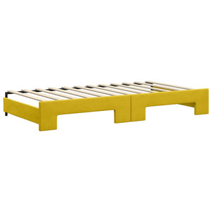 vidaXL Extendable Daybed with Mattresses Yellow 100x200 cm Velvet