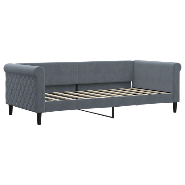 vidaXL Extendable Day Bed with Mattresses Dark Grey 90x190 cm Velvet