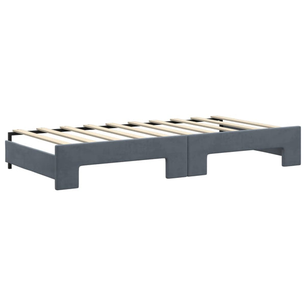 vidaXL Extendable Day Bed with Mattresses Dark Grey 90x190 cm Velvet