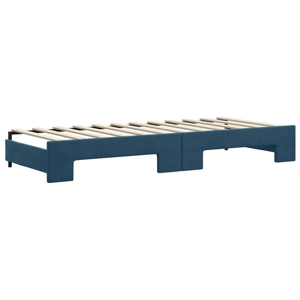 vidaXL Extendable Day Bed with Drawers Blue 80x200 cm Velvet