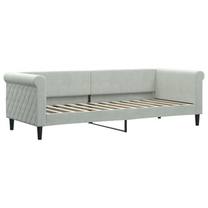 vidaXL Daybed Extendable with Drawers Light Grey 80x200 cm Velvet