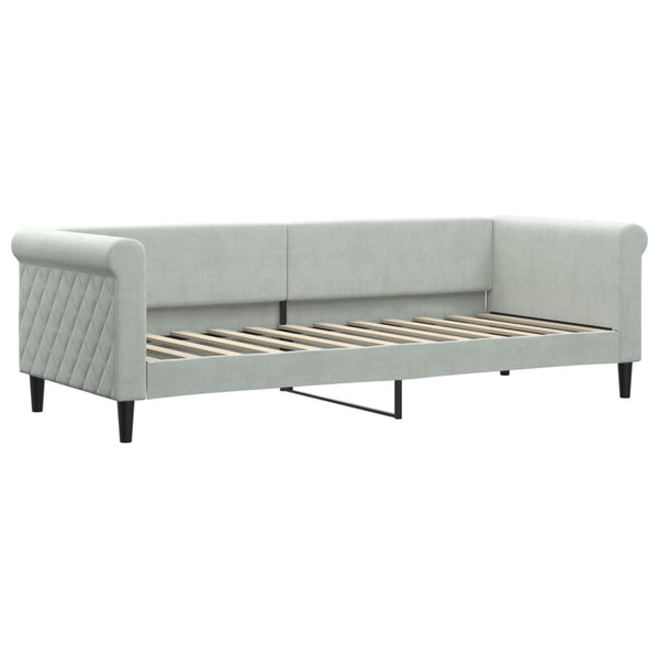 vidaXL Daybed Extendable with Drawers Light Grey 80x200 cm Velvet