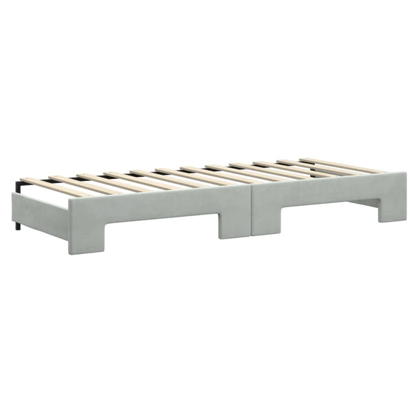vidaXL Daybed Extendable with Drawers Light Grey 80x200 cm Velvet