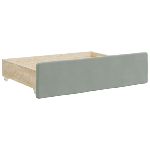 vidaXL Daybed Extendable with Drawers Light Grey 80x200 cm Velvet
