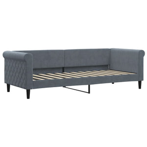 vidaXL Extendable Day Bed with Drawers Dark Grey 80x200 cm Velvet