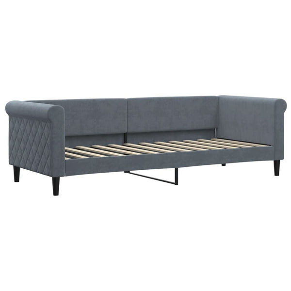 vidaXL Extendable Day Bed with Drawers Dark Grey 80x200 cm Velvet