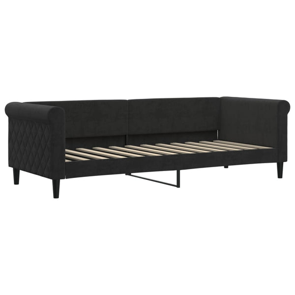 vidaXL Extendable Daybed with Drawers Black 80x200 cm Velvet