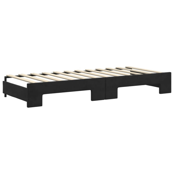 vidaXL Extendable Daybed with Drawers Black 80x200 cm Velvet