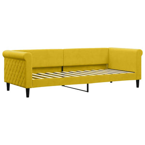 vidaXL Extendable Day Bed with Drawers Yellow 80x200 cm Velvet