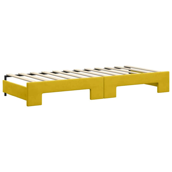 vidaXL Extendable Day Bed with Drawers Yellow 80x200 cm Velvet