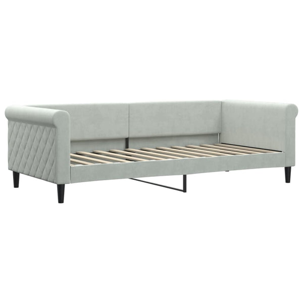 vidaXL Extendable Day Bed with Drawers Light Grey 90x200 cm Velvet
