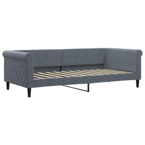 vidaXL Extendable Day Bed with Drawers Dark Grey 90x200 cm Velvet