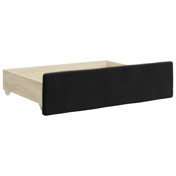 vidaXL Extendable Day Bed with Drawers Black 90x200 cm Velvet