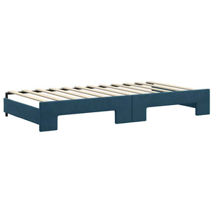 vidaXL Day Bed Extendable with Drawers Blue 100x200 cm Velvet