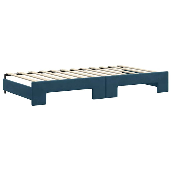 vidaXL Day Bed Extendable with Drawers Blue 100x200 cm Velvet