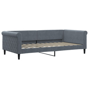 vidaXL Extendable Day Bed with Drawers Dark Grey 100x200 cm Velvet