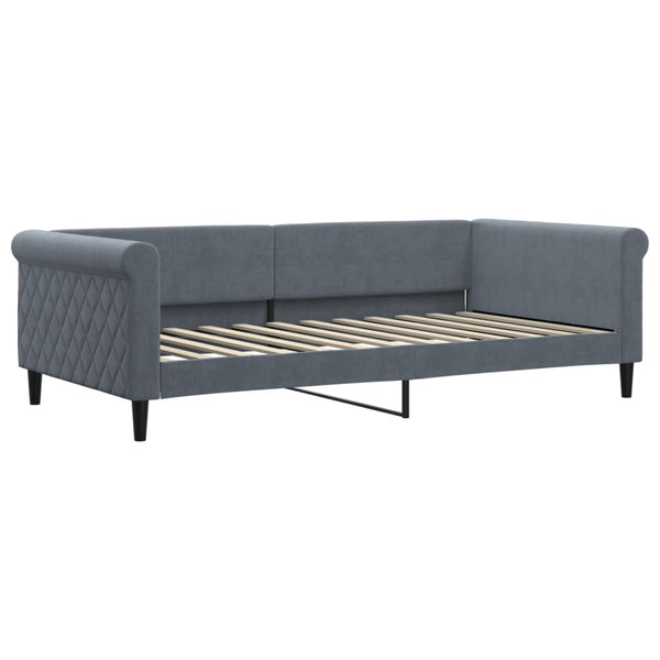vidaXL Extendable Day Bed with Drawers Dark Grey 100x200 cm Velvet