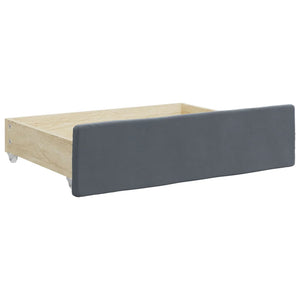 vidaXL Extendable Day Bed with Drawers Dark Grey 100x200 cm Velvet