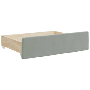 vidaXL Extendable Day Bed with Drawers Light Grey 90x190 cm Velvet