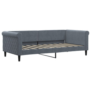 vidaXL Extendable Daybed with Drawers Dark Grey 90x190 cm Velvet