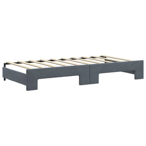 vidaXL Extendable Daybed with Drawers Dark Grey 90x190 cm Velvet