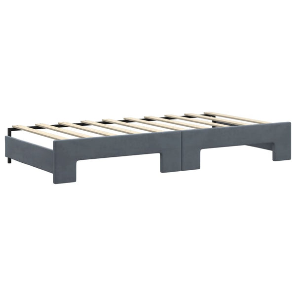 vidaXL Extendable Daybed with Drawers Dark Grey 90x190 cm Velvet