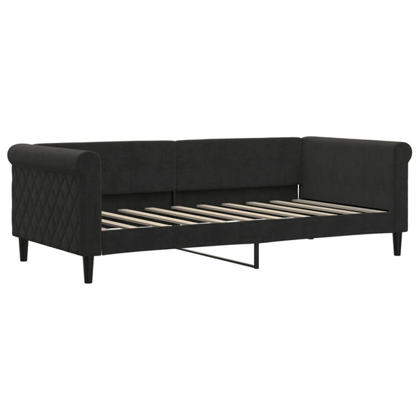 vidaXL Extendable Daybed with Drawers Black 90x190 cm Velvet