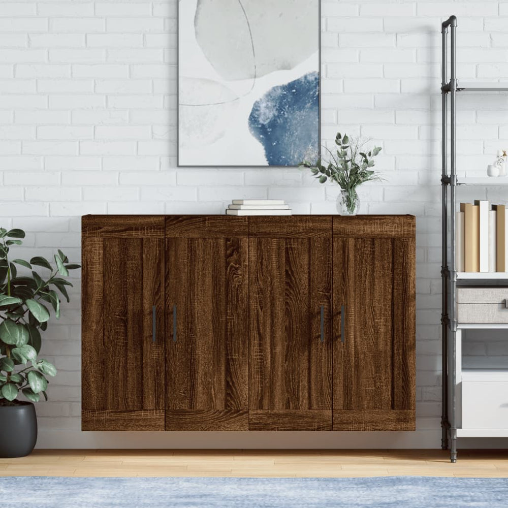 vidaXL Wall Cabinets 2 pcs Brown Oak-Effect Engineered Wood