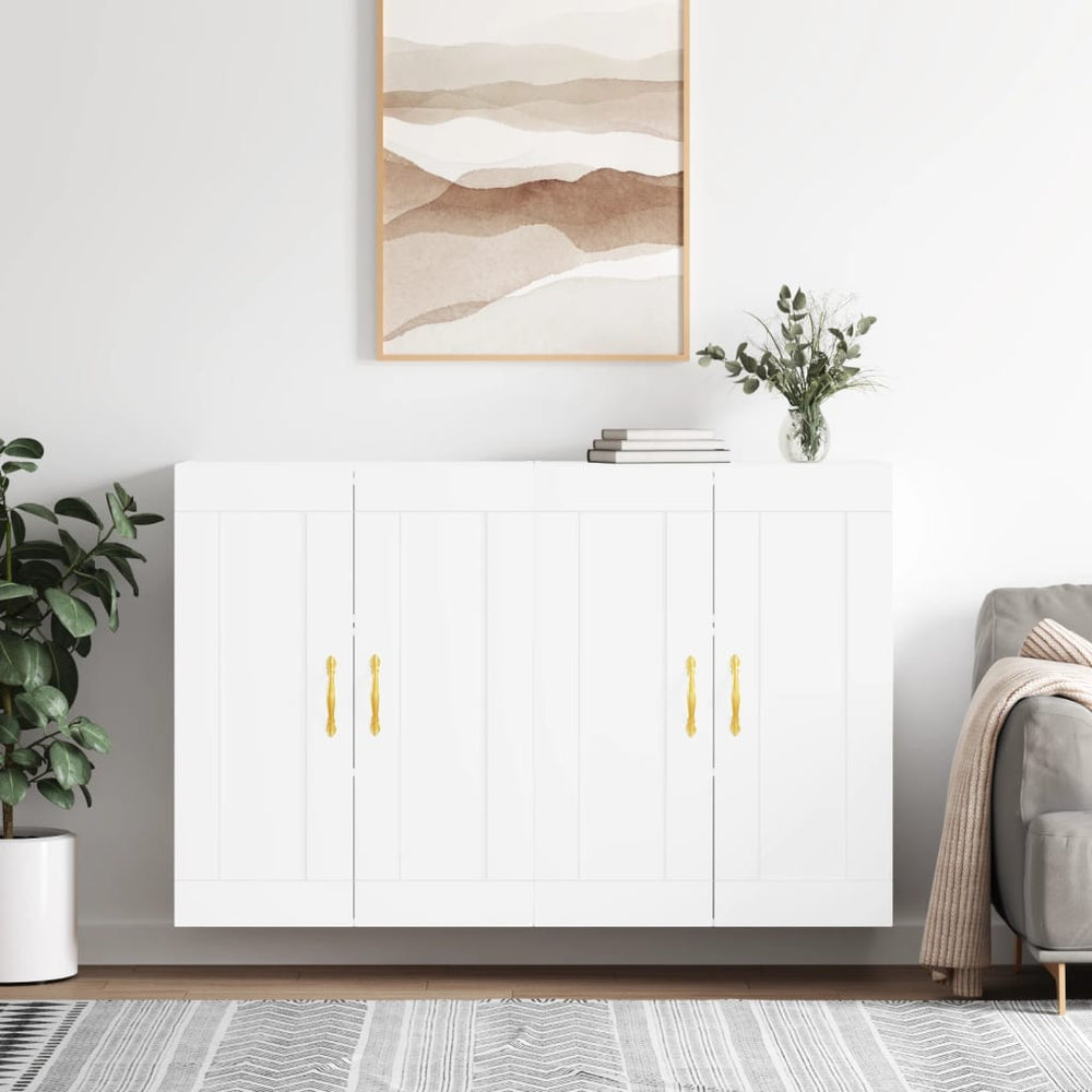 vidaXL Wall Cabinets 2 pcs White Engineered Wood