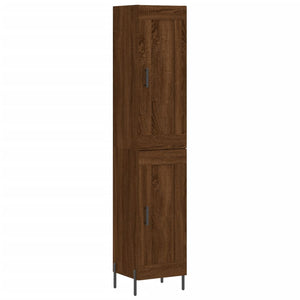 vidaXL Highboard Brown Oak Look 34.5x34x180 cm Engineered Wood