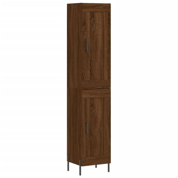 vidaXL Highboard Brown Oak Look 34.5x34x180 cm Engineered Wood