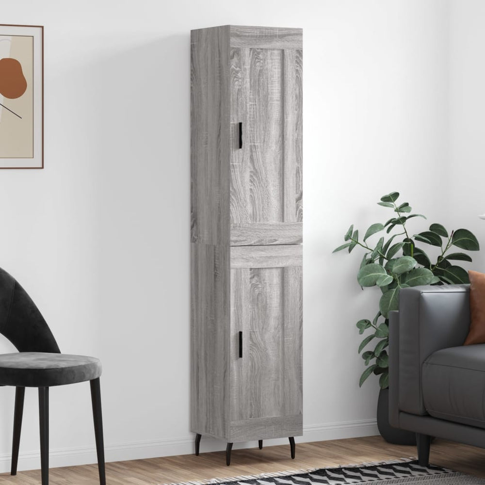 vidaXL Highboard Grey Sonoma 34.5x34x180 cm Engineered Wood