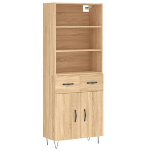 vidaXL Sideboard Sonoma Oak 69.5x34x180 cm Engineered Wood