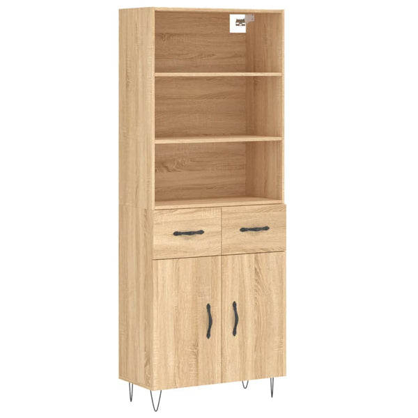 vidaXL Sideboard Sonoma Oak 69.5x34x180 cm Engineered Wood