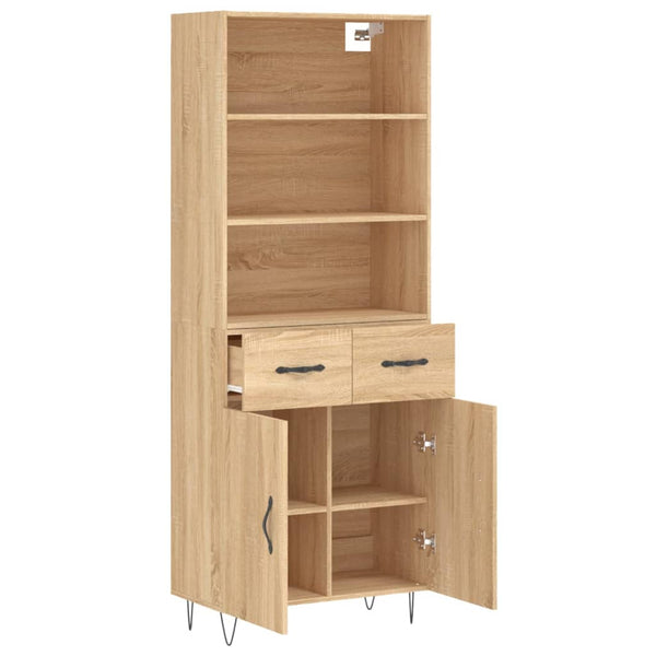 vidaXL Sideboard Sonoma Oak 69.5x34x180 cm Engineered Wood