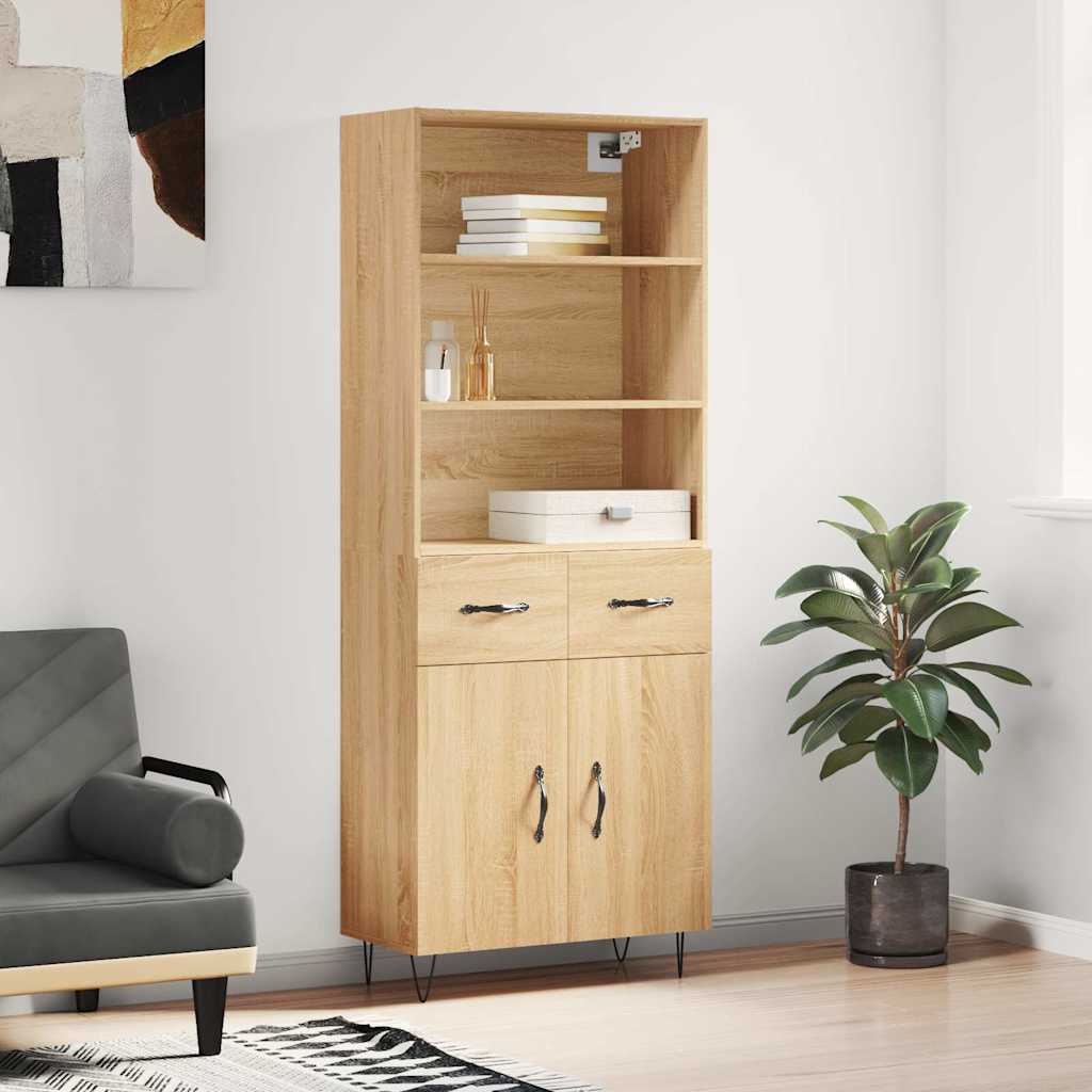 vidaXL Sideboard Sonoma Oak 69.5x34x180 cm Engineered Wood