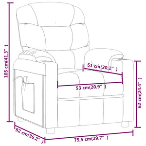 vidaXL Electric Massage Armchair Dark Green Fabric