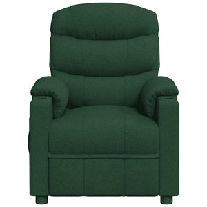 vidaXL Electric Massage Armchair Dark Green Fabric