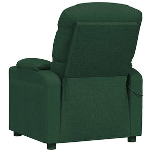 vidaXL Electric Massage Armchair Dark Green Fabric