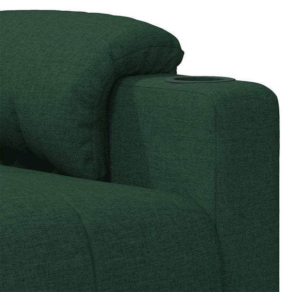 vidaXL Electric Massage Armchair Dark Green Fabric