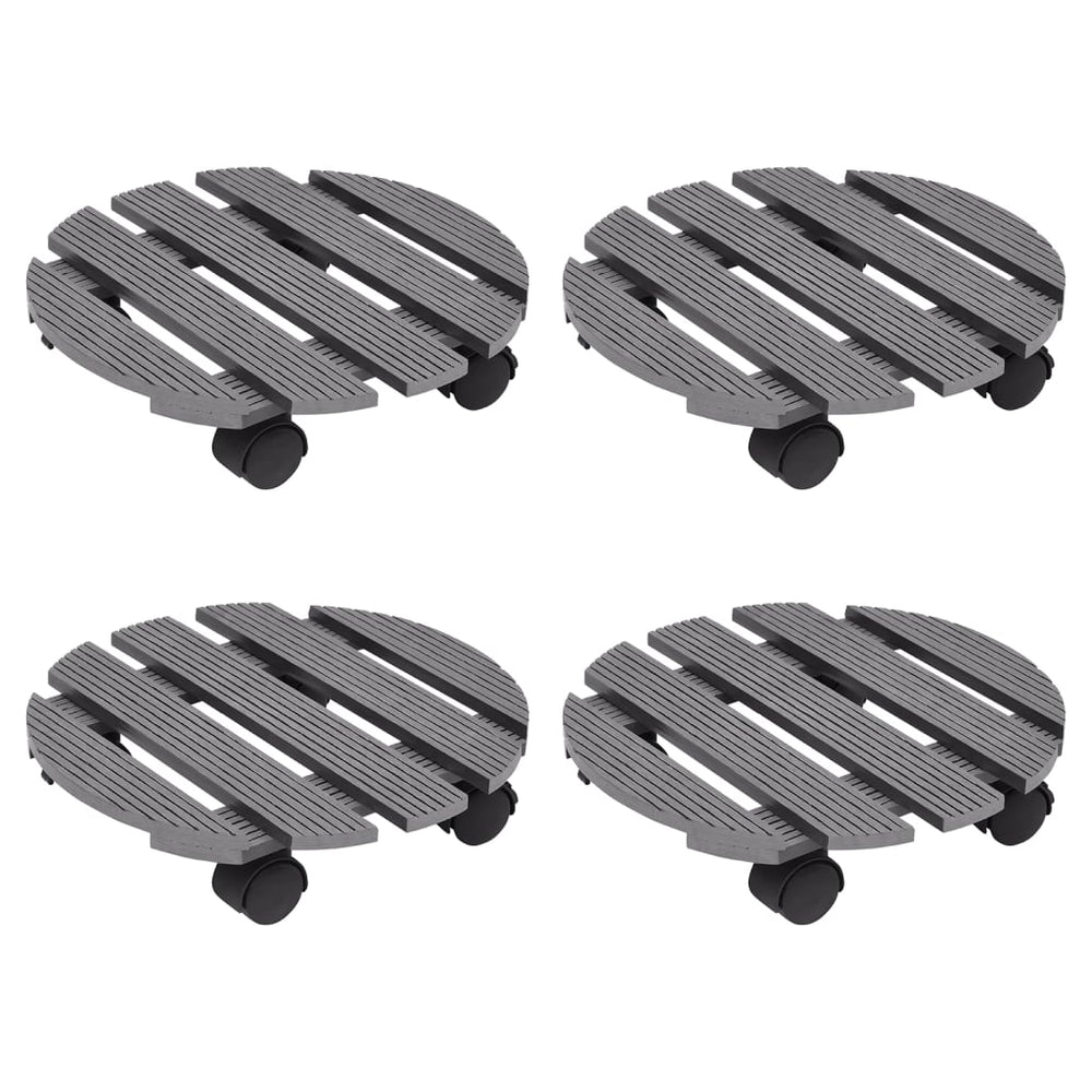 Pflanzenroller 4 Stk. Grau Ø30x7,5 cm WPC