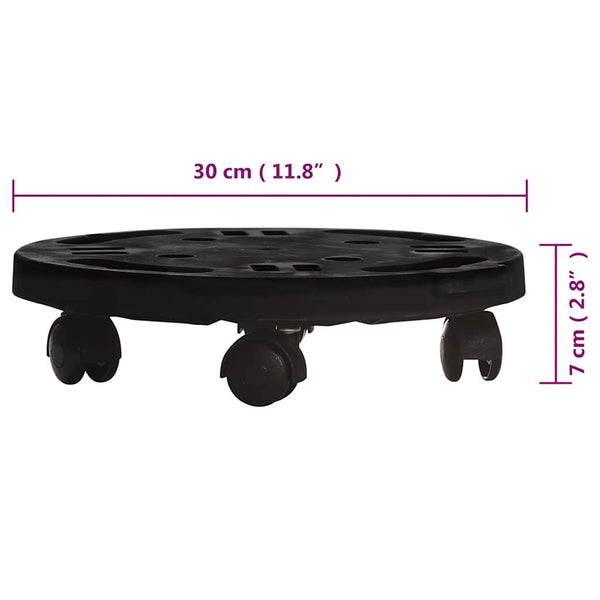 Pflanzenroller 2 Stk. 30 cm Durchmesser Schwarz 170 kg